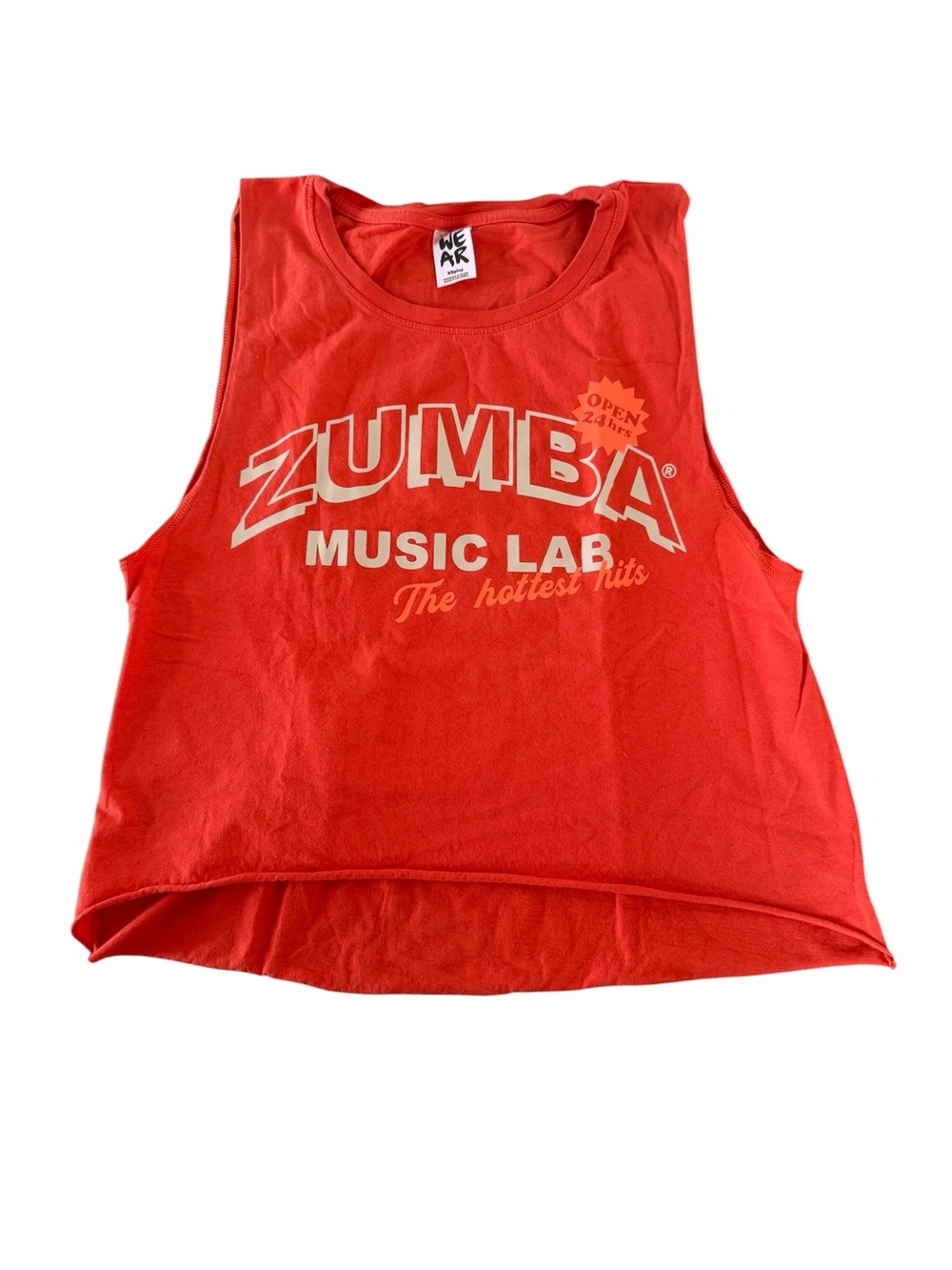Zumba Fitness Red Graphic Crop Muscle Tank